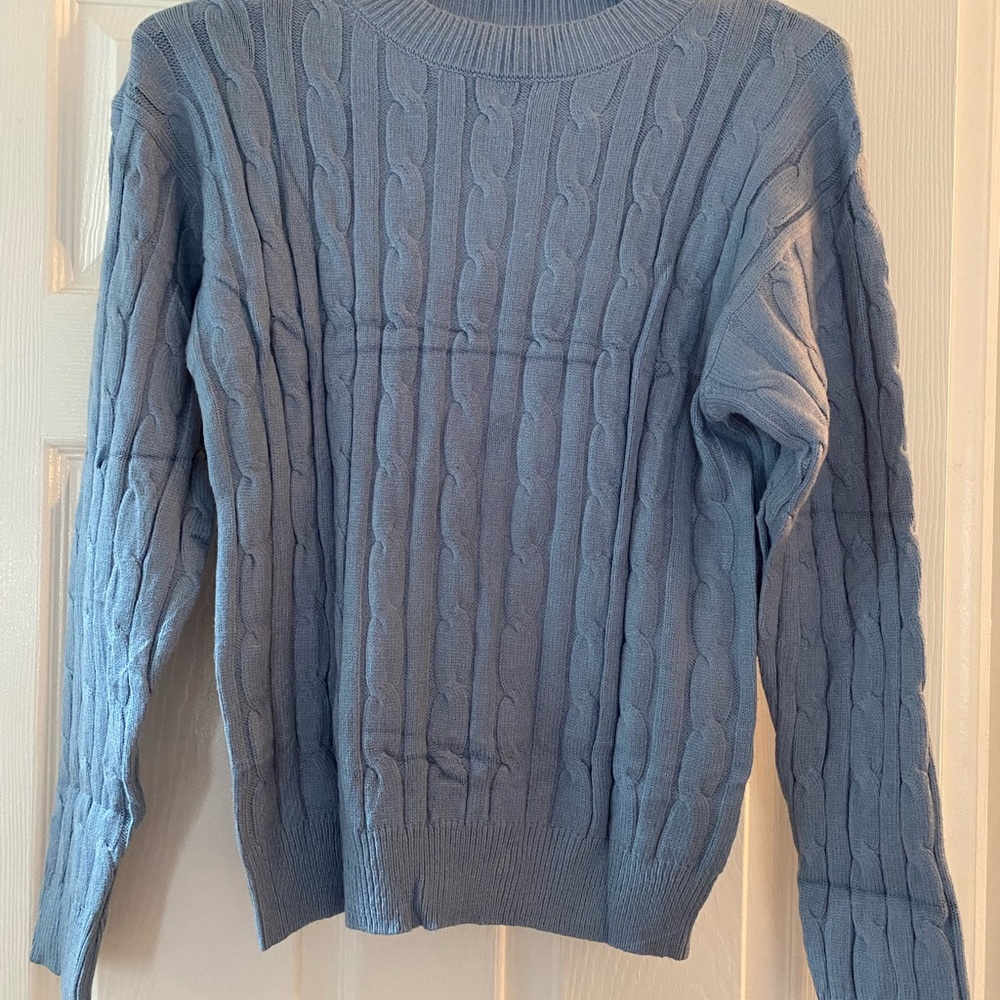 Unisex Baby blue soft crew neck sweater